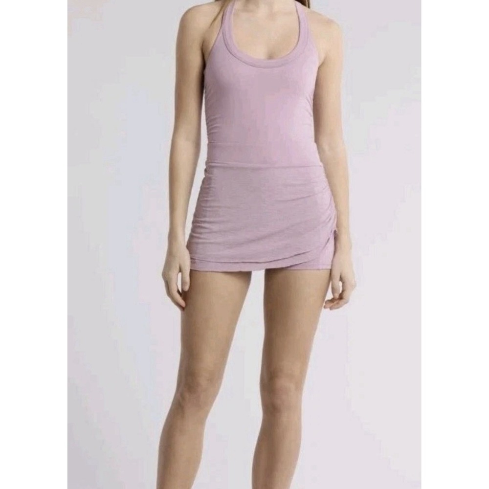 Free People FP Movement Sz XS Little Bit Of Love Skortsie Lilac Ruched Dress